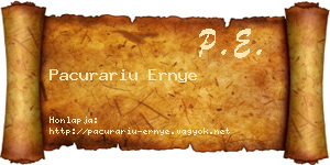 Pacurariu Ernye névjegykártya
